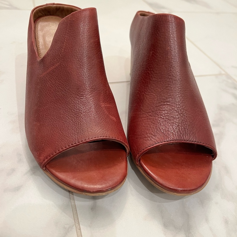 Diba True Slip On Block-Heel  soft leather uppers.